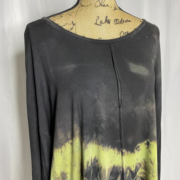 Umit Unal Gray Green Tie Dye Long Sleeve Shirt - Picture 3 of 9